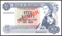 Mauritius 5 Rupees 1978 Specimen
P CS1; № *009255; UNC