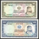 Portuguese Guinea 50 & 100 Escudos 1971 
P# 44, 45; № 903120 & № 969678; UNC; "Nuno Tristao"; Set 2 PCS