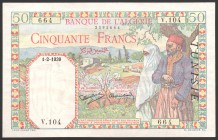 Tunisia 50 Francs 1939 RARE
P# 12; № V.104 664; aUNC; RARE!