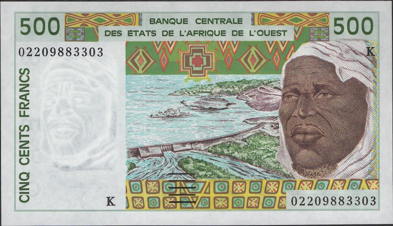 West African States 500 Francs 2002 
P# 710K; Senegal; № 02209883303; UNC