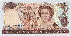 New Zealand 1 Dollar 1981 - 1992
P# 169b; № ALJ 303073; UNC; Sign. S.T. Russell