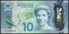 New Zealand 10 Dollars 2015 Serie AA
P# 192; № AA 15281532; UNC; Polymer; "Kate Sheppard"
