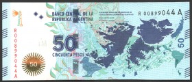 Argentina 50 Pesos 2015 Commemorative
P# 362; № R 00899044 A; UNC
