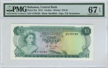 Bahamas 1 Dollar 1974 PMG67EPQ
P# 35a; UNC.