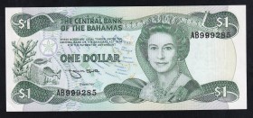 Bahamas 1 Dollar 1974 
P# 43, AB999285. UNC.