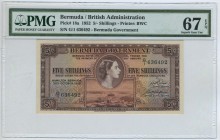 Bermuda 5 Shillings 1952 PMG67EPQ
P# 18a; UNC.