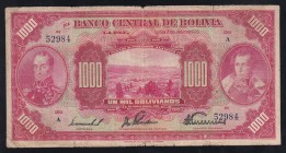 Bolivia 1000 Bolivianos 1928 
P# 127, 52984