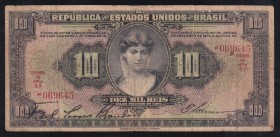 Brazil 10 Mil Reis 1926 Rare
P# 103, 069645