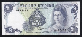Cayman Islands 1 Dollar 1974 
P# 5b, A/4 885477. UNC.