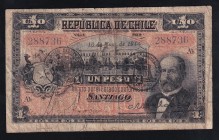 Chile 1 Peso 1914 Rare
P# 15b, 288736