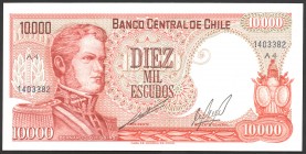 Chile 10000 Escudos 1967 
P# 148; № A4 1403382; UNC; "Bernardo O'Higgins"