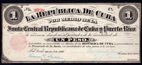 Cuba 1 Peso 1869 
P# 61; aUnc