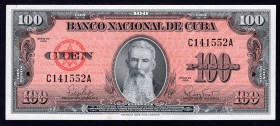 Cuba 100 Pesos 1959 
P# 93a; UNC