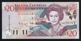East Caribbean States 20 Dollars 2000 
P# 39, G077914V. UNC.