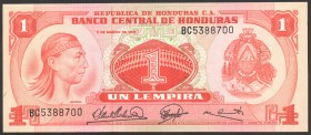 Honduras 1 Lempira 1974 
P# 58; № BC 5388700; UNC; "Lempira"