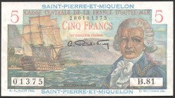 Saint Pierre and Miquelon 5 Francs 1950 - 1960 RARE
P# 22; № B.81 01375; UNC; "Louis Antoine de Bougainville"; RARE!