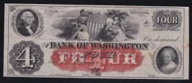 United States Receipt of Washington 4 Dollars 1860 Rare
Not described in Pick