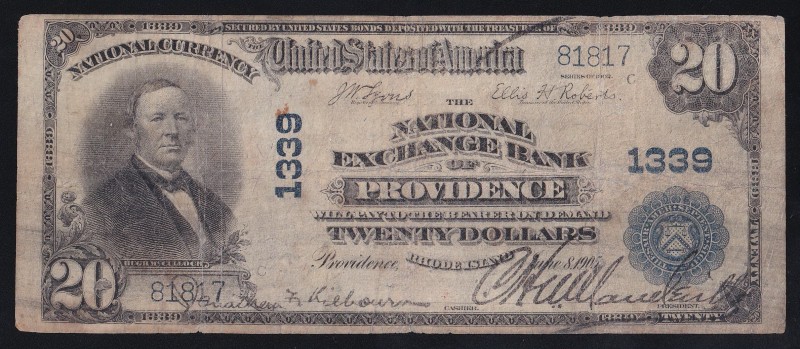 United States 20 Dollars 1902 Rhode Island RARE
Fr# 650-663, 1339 81817, not de...