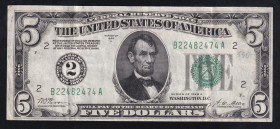 United States 5 Dollars 1928 
P# 379a, B22482474A