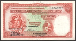 Uruguay 1 Peso 1935 RARE
P# 28; aUNC; Serie A; "Conquistador"; RARE!