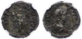 Ancient World Roman Empire Geta Denarius 209 -211 AD NGC VF
Silver 3.02g