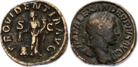 Ancient World Rome Sestertius Alexander Severus 231 - 235 AD
Obv: IMPALEXANDERPIVSAVG - Laureate head right. Rev: PROVIDENTIAAVG - Providentia standi...