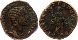 Ancient World Rome Sestertius Julia Mamea 238 AD
Obv: IVLIAMAMAEAAVGVSTA - Diademed, draped bust right. Rev: FELICITASPVBLICA - Felicitas standing le...