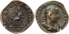 Ancient World Rome Sestertius Gordianus III 243 - 244 AD
Sestertius Obv: IMPGORDIANVSPIVSFELAVG - Laureate, draped and cuirassed bust right. Rev: FOR...