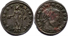 Ancient World Rome Follis Maximianus 302 - 303 AD
Obv: IMPMAXIMIANVSPFAVG - Laureate head right. Rev: GENIOPOPVLIROMANI Exe: STS - Genius standing le...