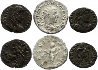 Ancient World Roman Empire Lot of 3 Coins 
(x2) Follis & AR Antonian; With Different Motives