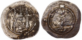 Ancient World Sasanias Hormizd IV Drachm 585 AD Year 7 Mint WYH
Silver 4.11g