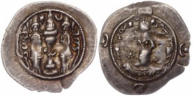Ancient World Sasanias Hormizd IV Drachm 590 AD Year 12 Mint NAL
Silver 4.14g; Nice Patina