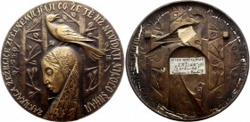 Czechoslovakia Big Plaquette / Medal by Josef Hvozdenský - Ivan Olbracht - Eržika & Pták 1984 
Bronze 1049g 195mm