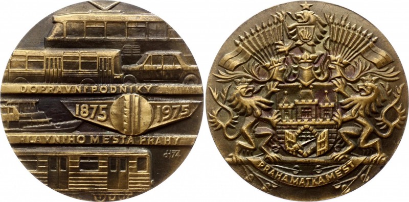 Czechoslovakia Medal by Josef Hvozdenský - 100 Let Dopravního Podniku Hl.Města P...