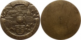Czechoslovakia Medal by Josef Hvozdenský - Dobříš Město na Zlaté Stezce 
Bronze 87g 60mm, With Original Box / červená etue