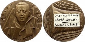 Czechoslovakia Medal by Josef Hvozdenský - Josef Čapek 
Bronze 293g 80mm; With Original Box / červená etue