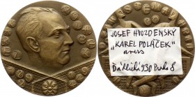 Czechoslovakia Medal by Josef Hvozdenský - Karel Poláček 1986 
Bronze 87g 60mm; With Original Box / Modrá Etue