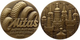 Czechoslovakia Medal by Josef Hvozdenský - MITAS PRAHA 
Bronze 115g 60mm; With Original Box / Modrá Etue