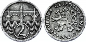 Czechoslovakia 2 Halere 1924 
KM# 5; XF