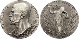 Czechoslovakia Medal "Prezident - Osvoboditel T.G.Masaryk" 1937 
Silver (.987) 28.06g 39mm; Kremnica Mint.. O. Španiel