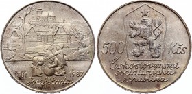 Czechoslovakia 500 Korun 1987 
KM# 136; Silver; 100 Years - Birth of Josef Lada; UNC