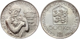 Czechoslovakia 500 Korun 1983 
KM# 112; Silver; 100 Years - National Theatre in Prague; UNC