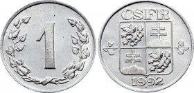 Czechoslovakia 1 Haler 1992 
KM# 149; Mintage 49,500; From Set!; UNC
