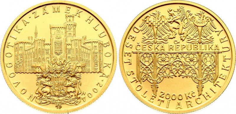 Czech Republic 2000 Korun 2004 
KM# 75; Gold (.9999) 6,22g.; Obv: Ornamental po...