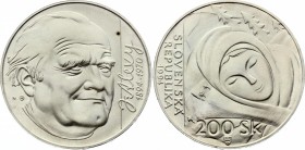 Slovakia 200 Korun 1994
KM# 22; Silver; 100th Anniversary - Birth of Poet and Painter Janko Alexy Obv: Small double cross on shield below value and h...