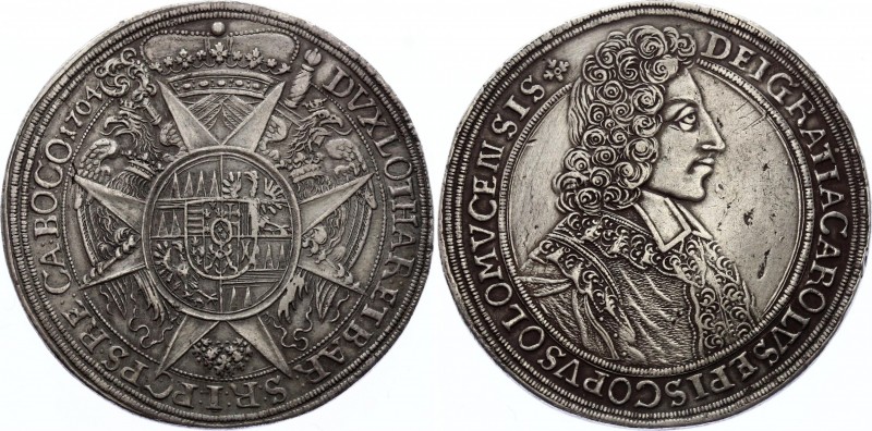 Austria Olmutz Thaler 1704 Rare
KM# 362, Dav EC IV# 1208; Silver; Karl III Jose...