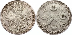 Austrian Netherlands 1 Kronenthaler 1767 
KM# 21; Silver; Brussels; Floriated Cross; Maria Theresia
