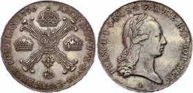Austrian Netherlands 1 Kronenthaler 1793 A
KM# 62.1; Silver; Franz II; Nice Toning