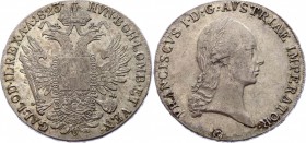 Austria Thaler 1823 Gunzburg
KM# 2162; Silver; Franz II (I) Obv: Laureate head right Rev: Crowned imperial double eagle Rev. Legend: ...GAL. LOD. IL....