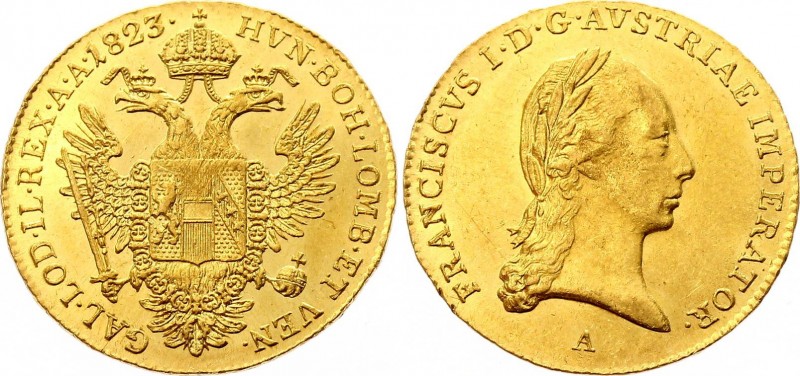 Austria Ducat 1823 A - Wien
KM# 2170; Franz I of Austria (1804-1835). Gold (.98...